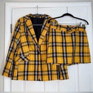 Clueless Plaid Blazer & Skirt Set
